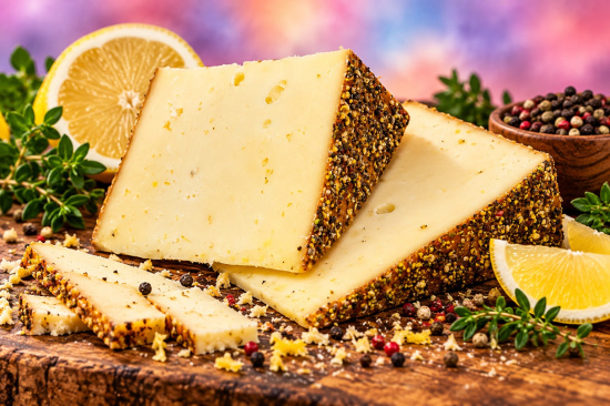 Zitronenpfefferk�se, Rinde essbar