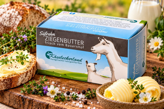 Ziegenbutter P�ckchen, S��rahm (Eingefroren & K�hlpack)