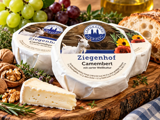 Ziegencamembert, feinw�rziger Weichk�se mit Charakter