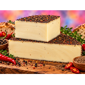 Karibikk�se, mit Schwarzk�mmel, Pfeffer schwarz, Chili. Rinde essbar!